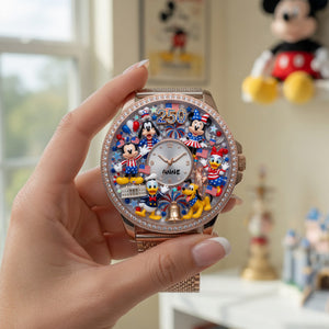 Lovely Characters - Celebrated America 250th Anniversary Mesh Strap Quartz - Personalized Gifts For Patriots 02nalu270526