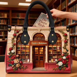 Book Store Theme Leather Bag - Personalized Gifts For Book Lover Leather Bag 02NALU060226