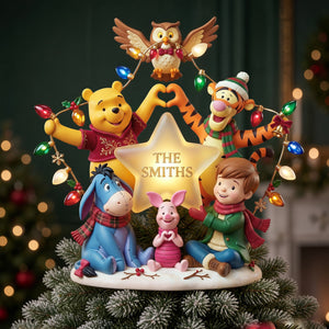 Christmas Woodland Friends Tree Topper - Personalized Gifts For Family 03palu300926