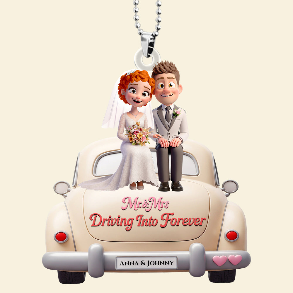 Bride & Groom Car Ornament Personalized Gifts For Couple 04PGDT140725PA