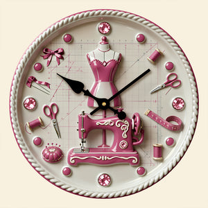 Sewing Room Hanging Wall Clock Personalized Gifts For Sewers 05PADT231225