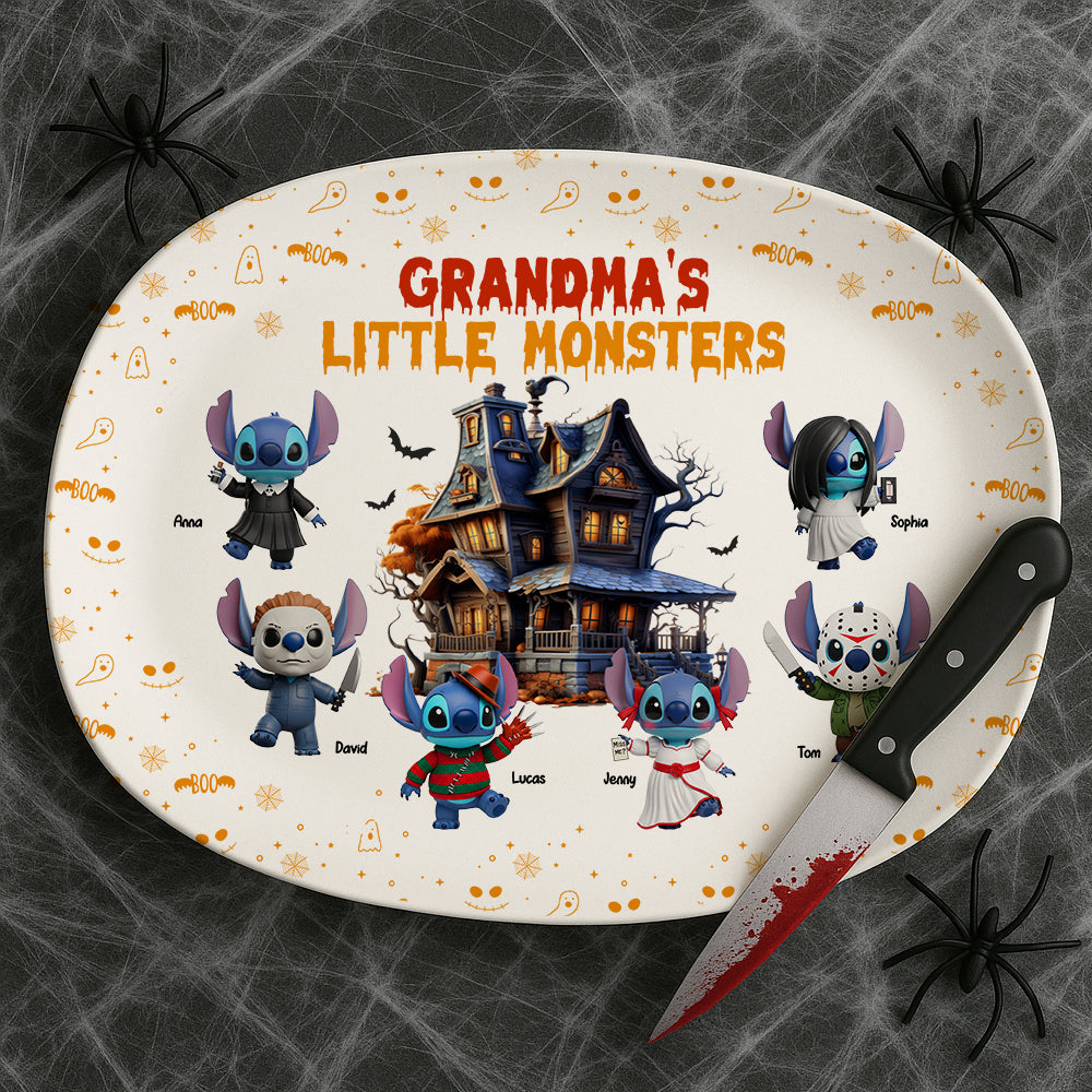 Horror Monsters Personalized Halloween Gifts For Mom/Grandma Plate 02pgtn110825