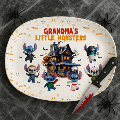 Horror Monsters Personalized Halloween Gifts For Mom/Grandma Plate 02pgtn110825
