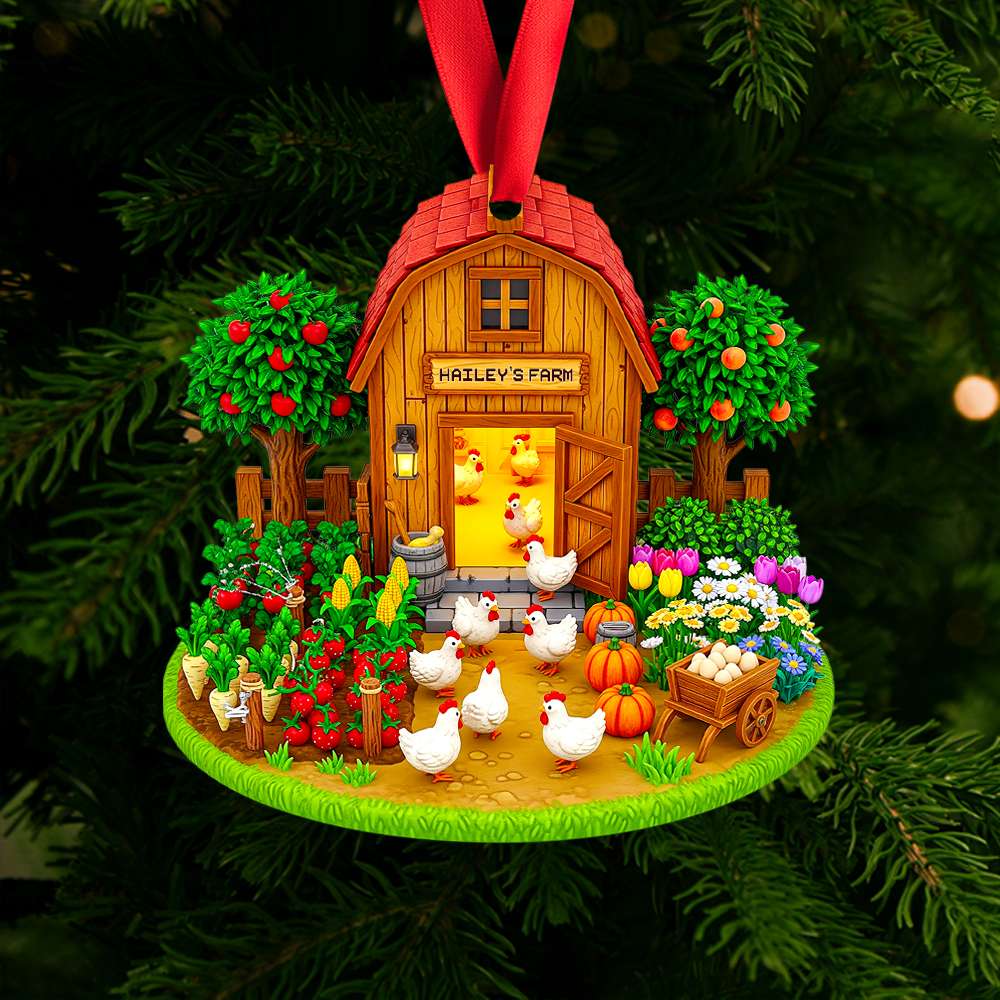 Farmhouse Christmas Ornament Personalized Gifts For Farmers 04NADT110825