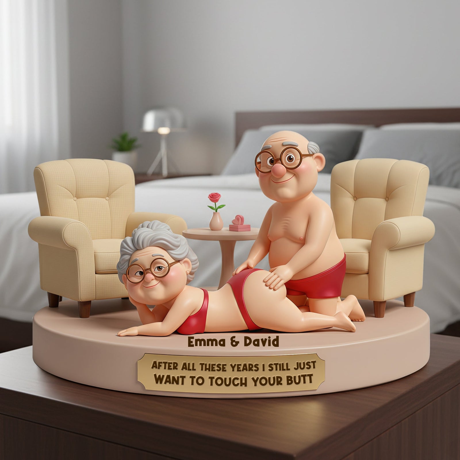 Funny Old Couple Acrylic Plaque - Personalized Gifts For Couples 09OHLU281125