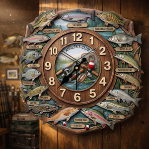 Fishing Lover Clock - Personalized Gifts For Fishing Lover Acrylic Hanging Wall Clock 01HULU250326
