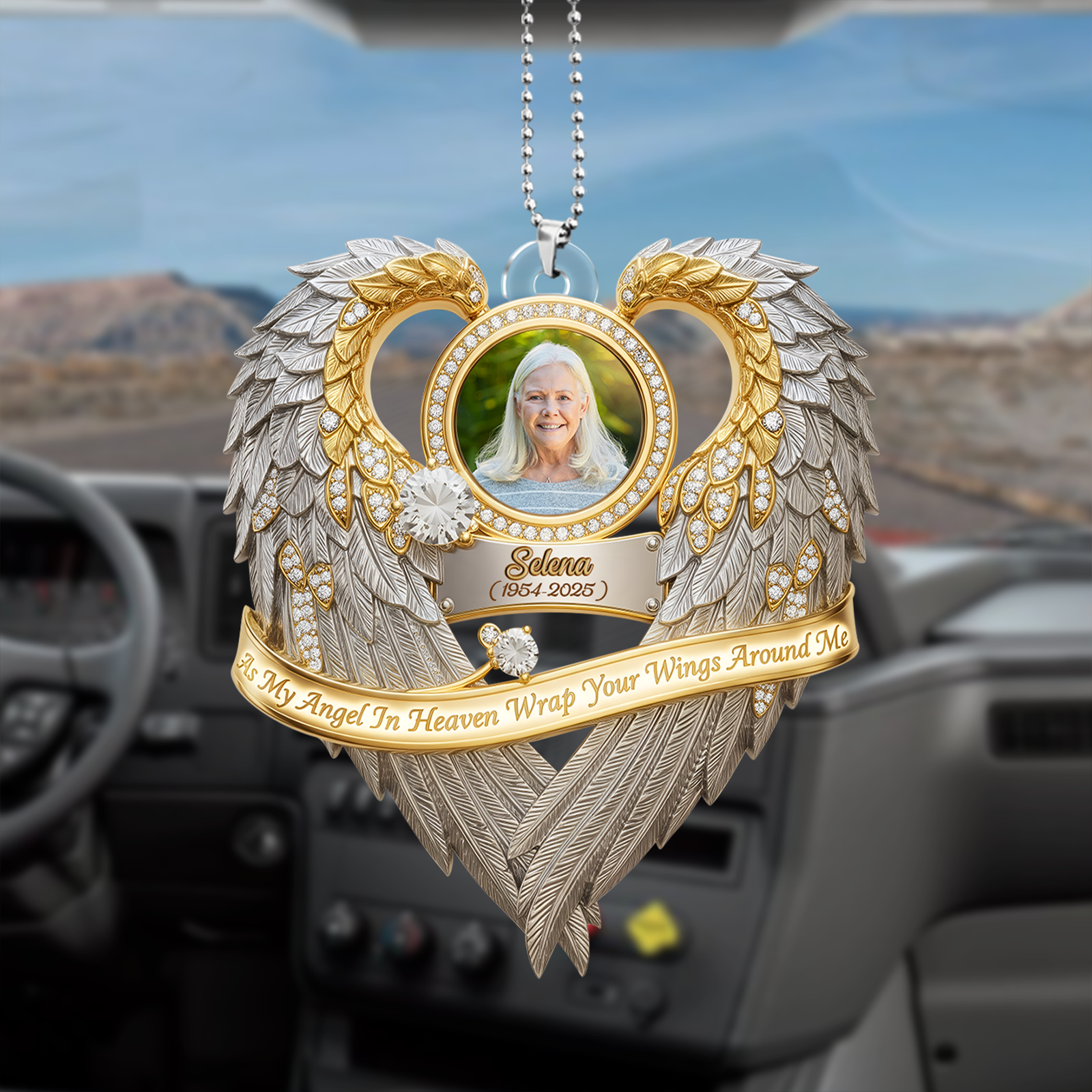Angel In Heaven Car Ornament - Personalized Custom Photo Gift For Heaven 06HULU020825