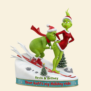 Skiing Couple Christmas Acrylic Plaque Personalized Gifts For Couple 01OHDT180925