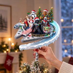 Merry Force-mas Acrylic Christmas Tree Topper - Personalized Gifts For Family 04TYDH091026