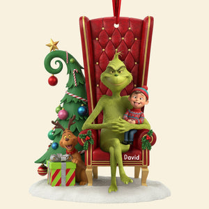 Funny Green Monster Christmas Ornament - Custom Photo Gifts For Kids 03ohqn230925