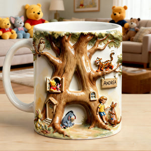 Cute Tree House Alphabet Initial Letter Coffee Mug - Personalized Gifts 03QHLU150126