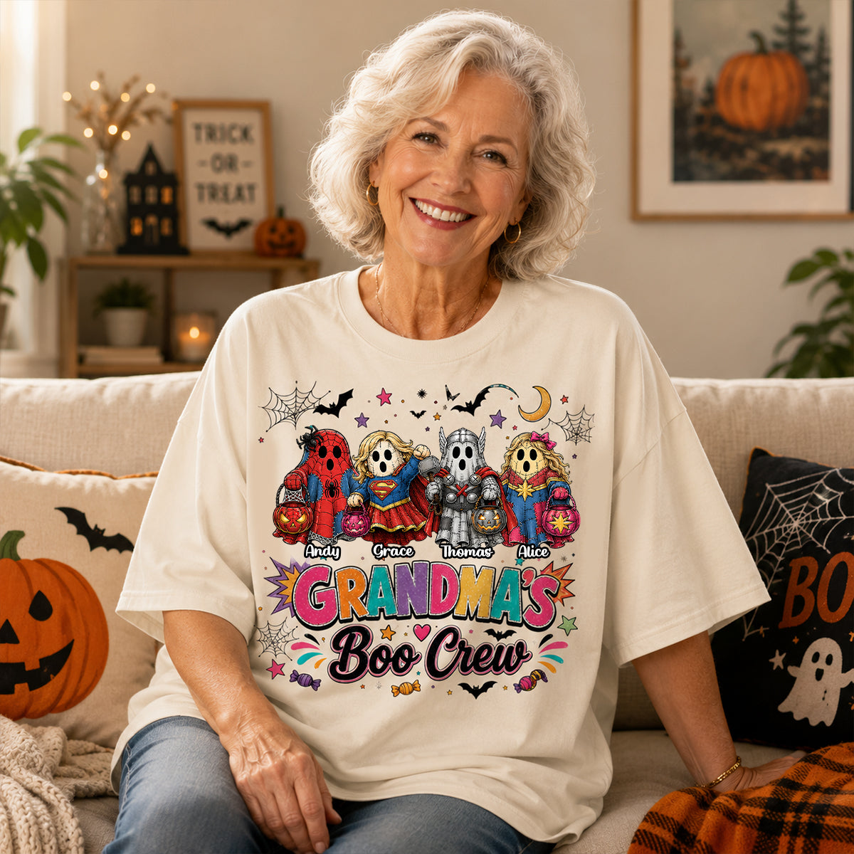 Grandma's Boo Crew Shirt Unisex - Personalized Gifts For Grandma 05NADH280726