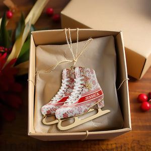 Winter Skating Ornament - Personalized Gifts For Ice Skating Lovers 05PGLU241025