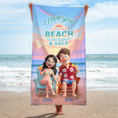 Summer Couple Beach Towel - Personalized Gifts For Couple 01pgmg140725hg