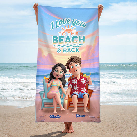 Summer Couple Beach Towel - Personalized Gifts For Couple 01pgmg140725hg