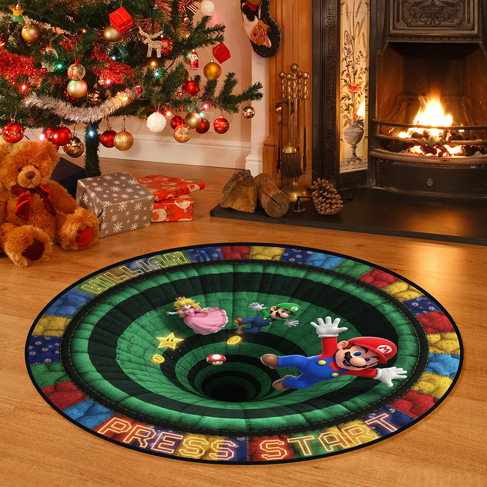Retro Game Quilted Round Mat - Personalized Gifts For Game Lovers 03kiqn300925