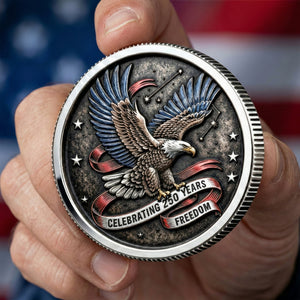 America 250th Anniversary Printed Metal Coin - Personalized Gifts For Patriots 04toqn260226