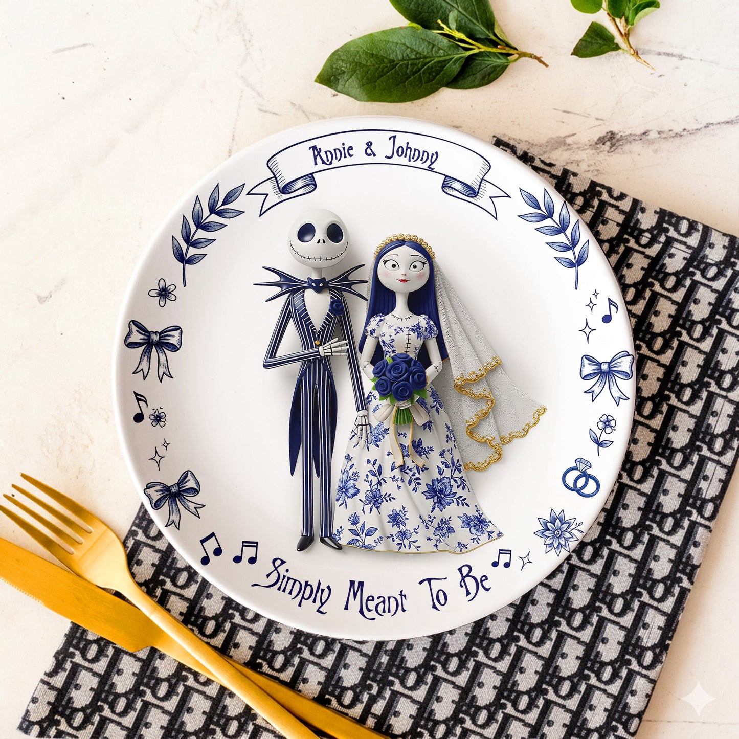 Simply Meant To Be Round Plate - Personalized Christmas Gift For Couple 04PGLU041025