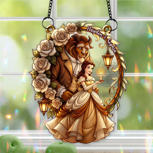 Enchanted Rose Couple Suncatcher - Personalized Gifts For Couples 01PALU031225