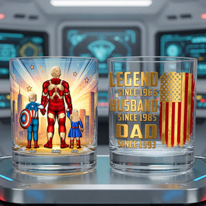 Strong Dad and Kids Round Glass - Personalized Gifts For Dad 01naqn140526