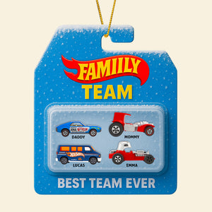 Family Racing Team Ornament Christmas Personalized Gifts For Family 01OHDT040925