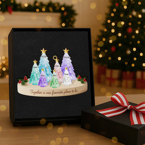 Personalized Gifts For Family, Christmas Tree Sea Glass Family Acrylic Ornament 01nata131025