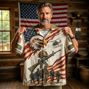 Veteran Pride Patriotic Hawaiian Shirt - Personalized Gifts For Veteran 01PADH070426