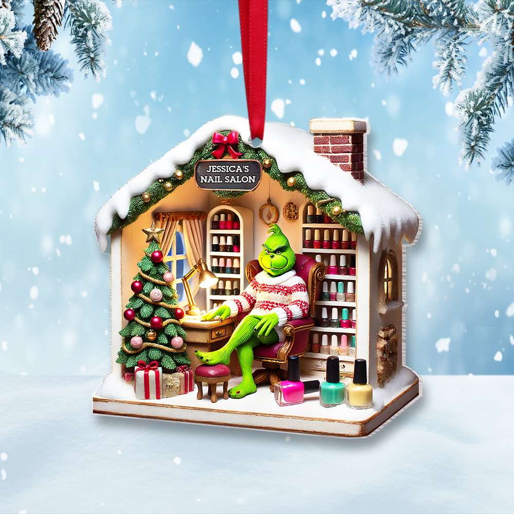 Personalized Gifts Nail Salon Green Monster Acrylic Ornament 044TGMH141124 - Ornament - GoDuckee