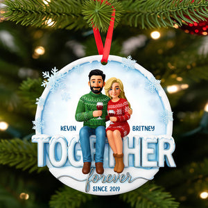 Couple Forever Christmas Ornament Personalized Gifts For Couple 01HUDT271025 - Ornament - GoDuckee