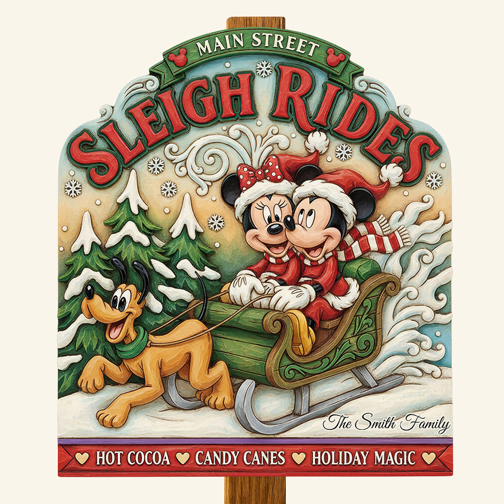 Jolly Couple On Sleigh Ride Wood Sign, Christmas Gifts For Couple 04qhdt160925