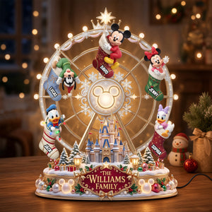 Kids In Christmas Sock Ferris Wheel Acrylic Light Box - Personalized Christmas Gifts 02patn240826
