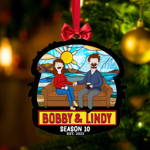 Quirky Cartoon Couple Ornament - Personalized Gifts For Couples 02OHLU091025PA