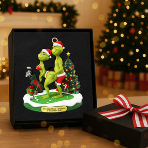 Personalized Gifts For Christmas, Golf Couple Naughty Acrylic Ornament 02ohta300925
