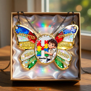 Autism Kids Suncatcher  - Custom Photo Gifts For Autism Awareness Suncatcher Ornament 01NALU160326