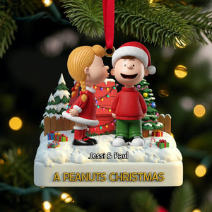 Kissing Couple Christmas Ornament Personalized Gifts For Couple 04NALU061025