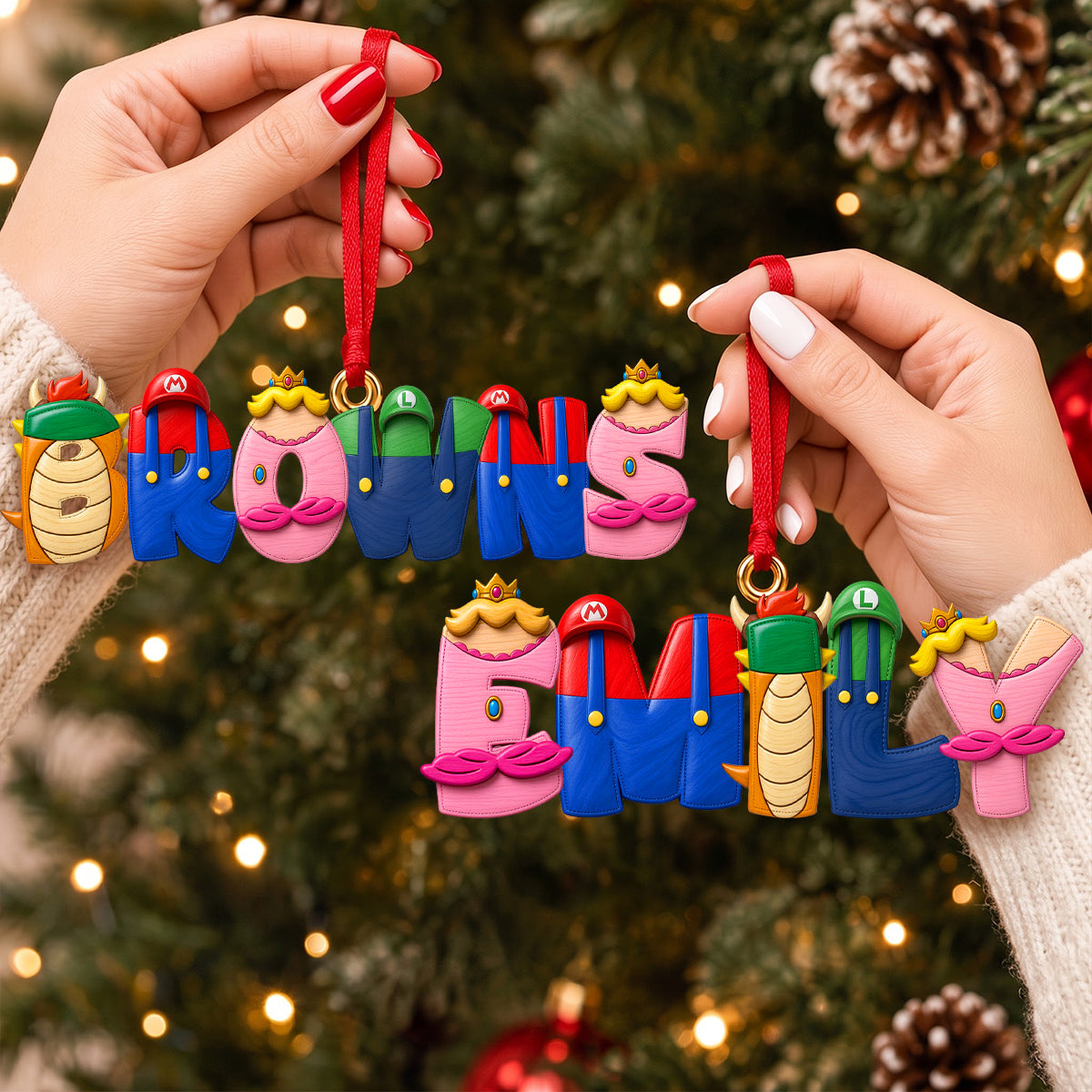 Retro Game Family Name Alphabet Ornament - Personalized Gift For Christmas 04HUDH080926