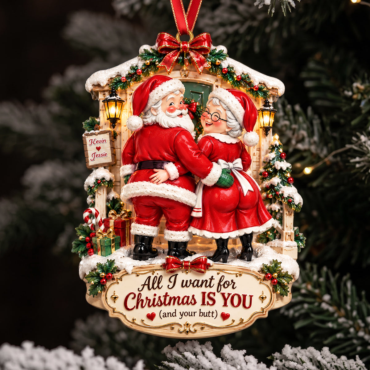 Blushy Touch Santa Couple Ornament, Personalized Gifts For Couple 02qhta160926