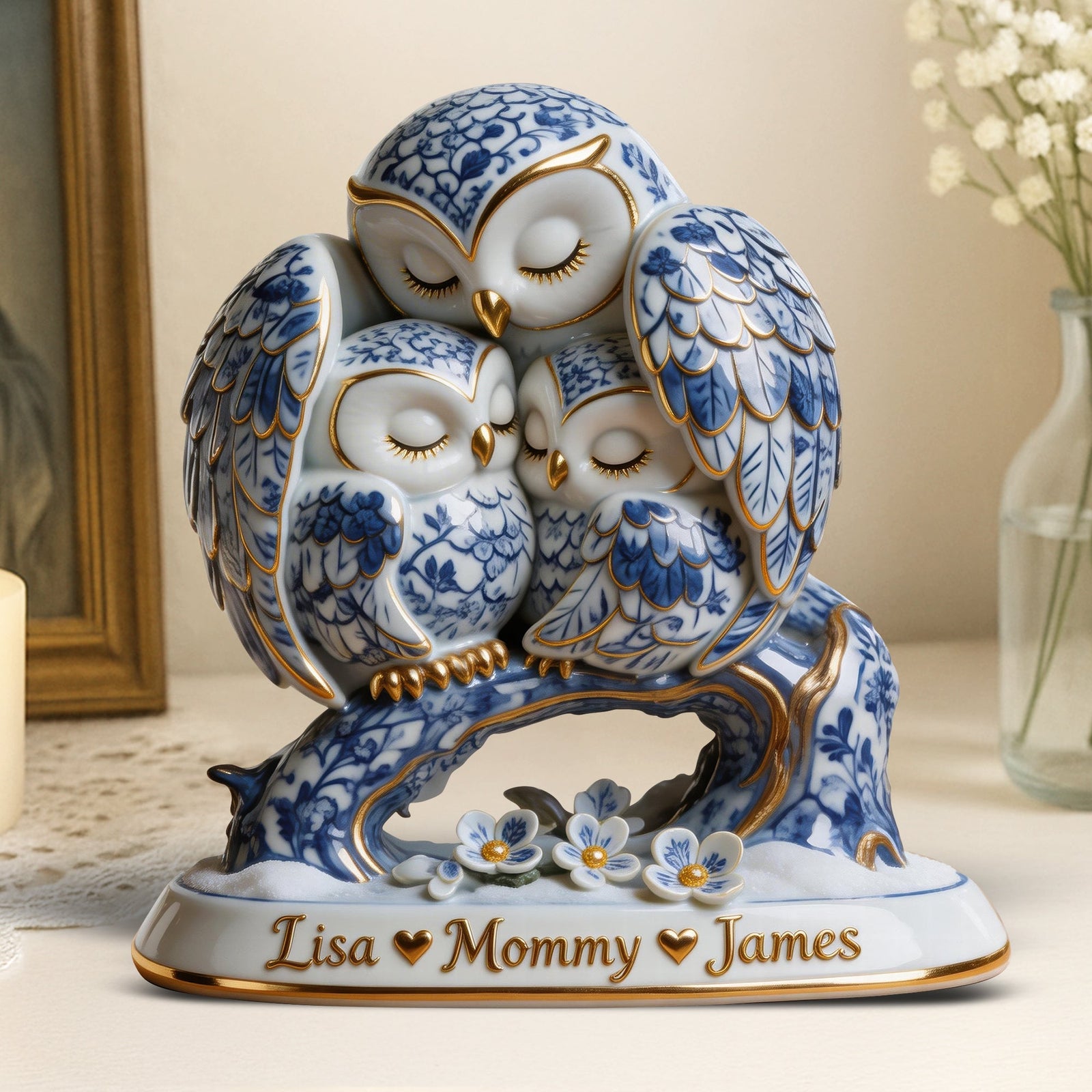 Protective Owl Mom Plaque - Personalized Gifts For Moms 01QHQN130326
