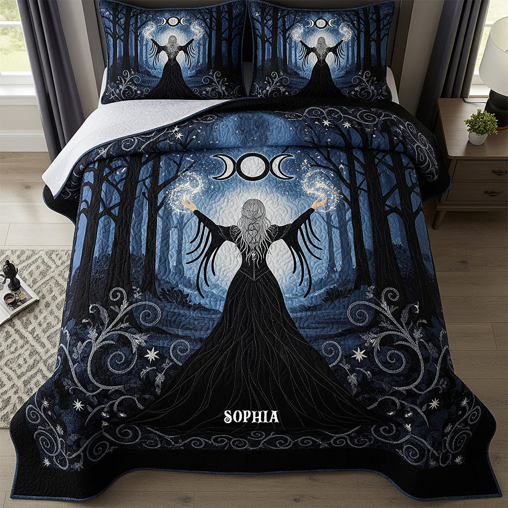Mystic Witchcraft Quilt Bed Set, Personalized Gifts For Wicca Witch 04qhtn280725