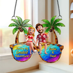 Personalized Gifts For Couple Suncatcher Ornament, Tropical Vacation 01tgtn220725hg
