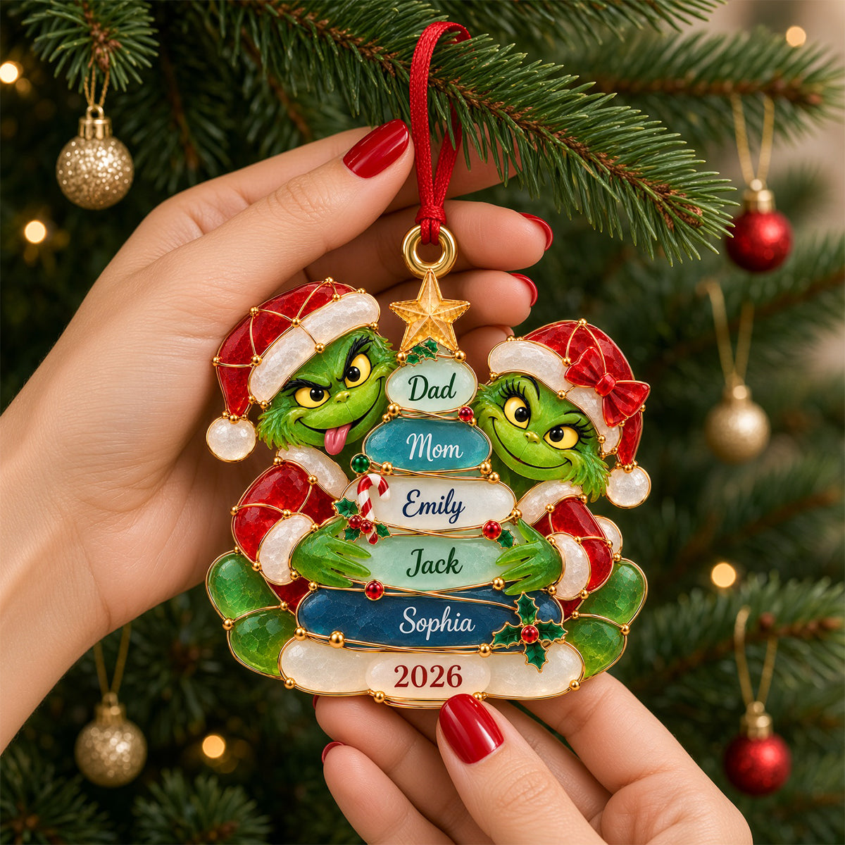 Troublemaker Family Acrylic Ornament -  Personalized Christmas Gift For Family 02NADH201026