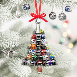 Football Helmet Christmas Tree Ornament - Personalized Gifts For American Football Lovers 02HULU030925