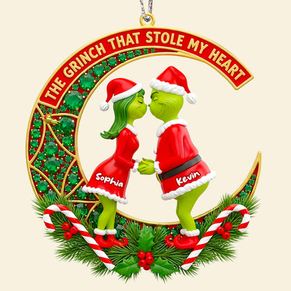 Green Couple Christmas Ornament - Personalized Gifts For Couple 02TODT160825