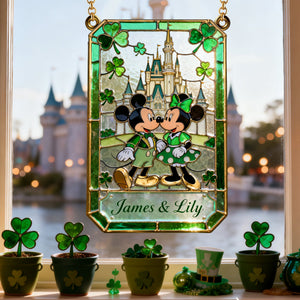 St Patrick's Day Couple Suncatcher Ornament Personalized Gifts For Couple 02PGLU090225