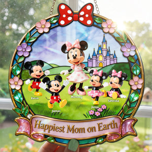 Happiest Mom On Earth Suncatcher Ornament - Personalized Gifts For Mom 01tota280226