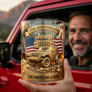 250th Anniversary Of The USA Offroad Car 11oz Round Glass - Personalized Gifts For Car Lover Patriots 05qhqn230526