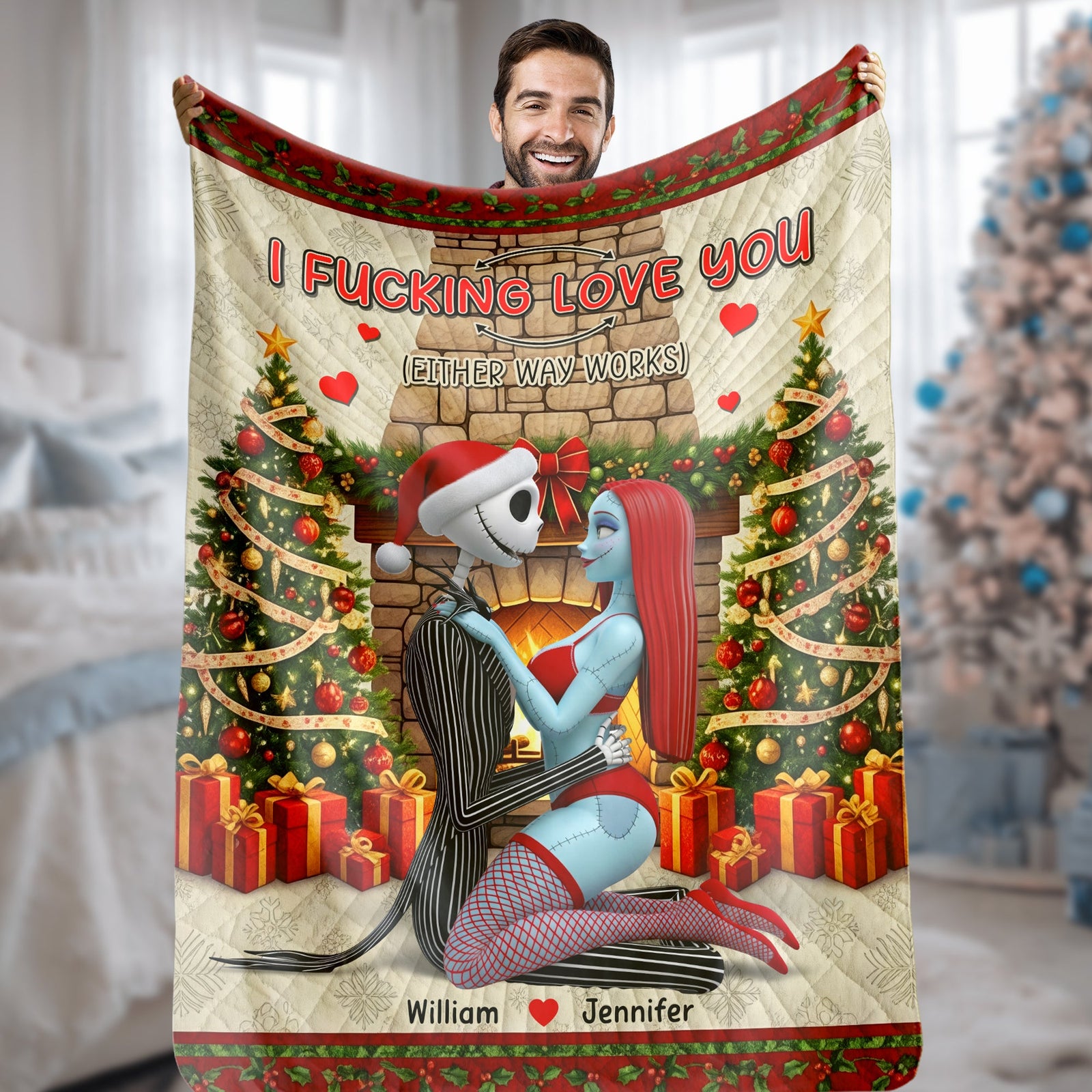 Naughty Couple Blanket - Personalized Christmas Gifts For Couple 03naqn180925