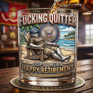 Veteran Retirement Round Glass – Military Retirement Gift 01huta080626