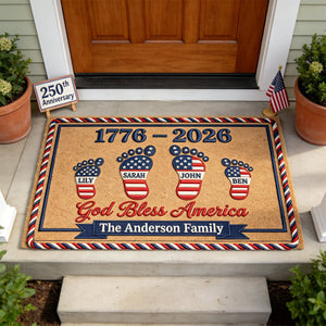 USA 250th Anniversary Foot Family Doormat - Personalized Gifts For Family 03natn030326