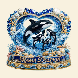 Mama Dolphin Acrylic Plaque - Personalized Gifts For Mother's Day 03tydt250326